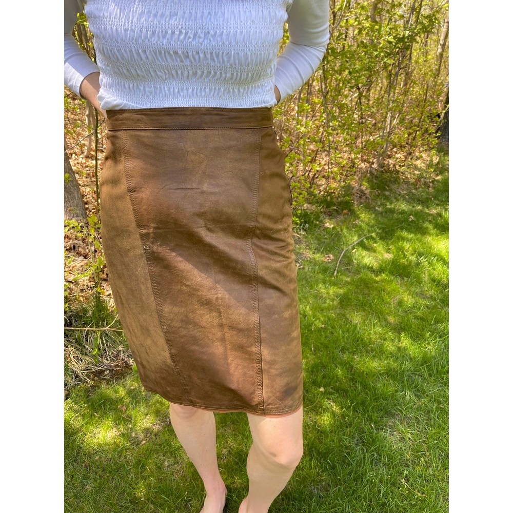 Vintage 100% Leather Pencil Skirt